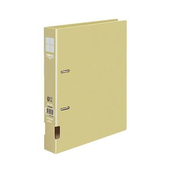 (まとめ)コクヨ DリングファイルS型再生PP表紙 B5タテ 2穴 300枚収容 背幅45mm 黄 フ-FD431NY 1セット(4冊)【×10セット】 水平開...