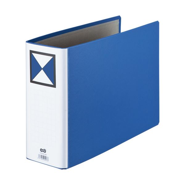 (まとめ)TANOSEE 両開きパイプ式ファイルA4ヨコ 600枚収容 60mmとじ 背幅72mm 青 1セット(10冊)【×3セット】 使い勝手抜群 便利な両...