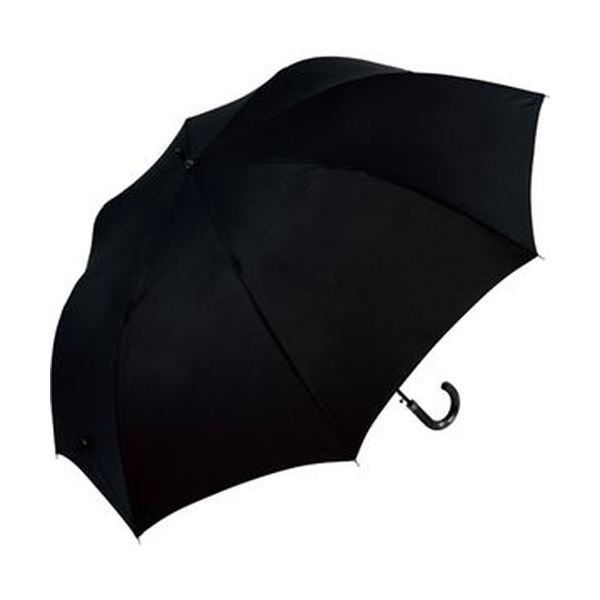 (まとめ)スギハラ ジャンプ傘 80cm ブラックML8010BK 1本【×10セット】 黒 風にも負けない 80cmの大型 大きい サイズ 反り返っても壊れな...