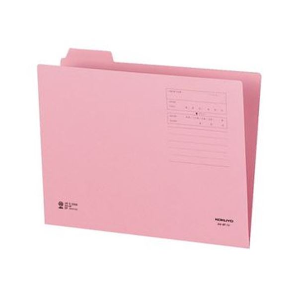 (まとめ)コクヨ 1/4カットフォルダー(カラー)A4 第1見出し ピンク A4-4F-1P 1セット(10冊)【×20セット】 見やすく整理できる 1/4カッ...