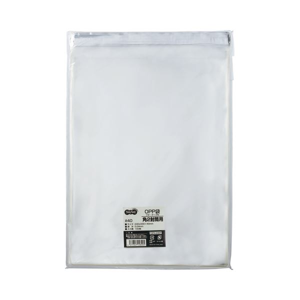 TANOSEE OPP袋 フタ・テープ付角2 240×330+40mm 1セット(1000枚:100枚×10パック) 高い耐久性 頑丈 で薄さわずか0.04mm...