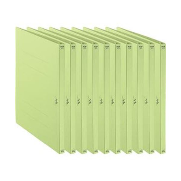 (まとめ)プラス たすけあ 利用者カルテフラットファイル A4タテ グリーン FL-805FF-GR 1パック(10冊)【×20セット】 緑 革新的な紙製フラッ...