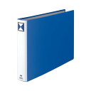 (まとめ) TANOSEE 両開きパイプ式ファイル A3ヨコ 500枚収容 背幅66mm 青 1冊 【×10セット】 収容力500枚 便利な両開きパイプ式ファイ...