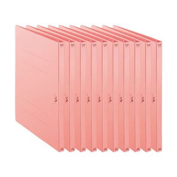 (まとめ)プラス たすけあ 利用者カルテフラットファイル A4タテ ピンク FL-805FF-PK 1パック(10冊)【×20セット】 ピンク色のA4サイズのフ...