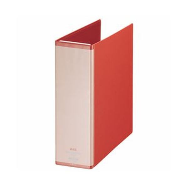 (まとめ)ライオン事務器 マガジンファイルワイヤ式 A4タテ とじ厚70mm ワイヤ16本付 レッド MF-73WC 1冊【×10セット】 赤 穴を開けずに完璧...