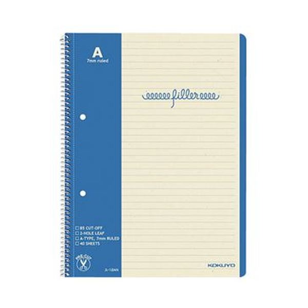 (まとめ)コクヨ フィラーノート(スパイラルとじ)B5 A罫 40枚 ス-12AN 1セット(10冊)【×10セット】 瞬時に整理できる便利なノート 手軽にファ...