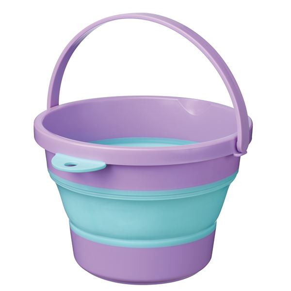 (まとめ) ソフトバケツ/折りたたみバケツ 【ミニ パープル】 3.7L 深さ調節可 〔防災 キャンプ アウトドア〕 【×30個セット】 紫 コンパクトに収納できるシリコンバケツ 水汲みも楽々 ソフトで使いやすいバケツ 折りたたみバケツ【ミニ パープル】は3.7L 深さも調節可能