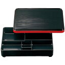 9.5寸 長手舞子弁当/和食器 【黒渕朱 A】 285×223×63mm 日本製 国産 〔和食 レストラン 居酒屋 店舗 お店〕 和食の極み、職人の技 飲食店に...