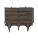 (まとめ) 深型 土留め/ガーデニング用品 【石積み調 45型 ダークブラウン】 プラスチック製 園芸用品 【×20個セット】 茶 簡単ガーデニングの魔法 土に差し込むだけで花畑が作れる 驚きの土留めグッズ【45型 ダークブラウン】20個セット 茶