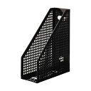 (まとめ)TANOSEE メッシュボックスA4タテ 背幅103mm 黒 1セット(10個) 【×2セット】 収納力抜群のA4サイズ書類やクリアーホルダーにピッタ...