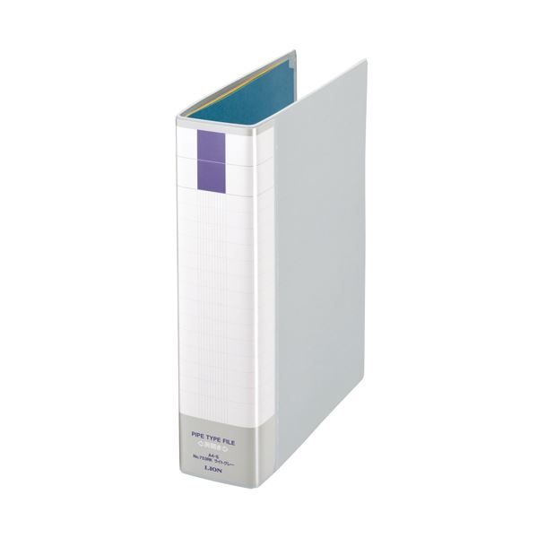 (まとめ)ライオン事務器 パイプ式ファイル(環境)両開き A4タテ 500枚収容 50mmとじ 背幅71mm ライトグレー No.753RK 1セット(10冊)...