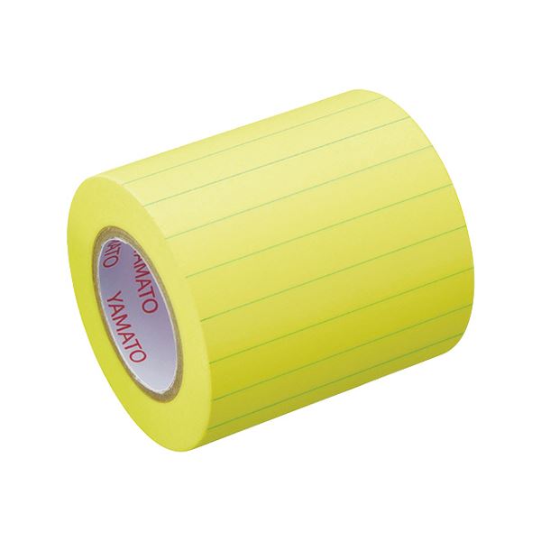 (まとめ)ヤマト メモック ロールテープ(ノート)蛍光紙 罫線入 つめかえ用 50mm幅 レモン NRK-50H-LK 1巻 【×10セット】 自由自在にカット...