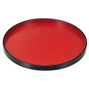 尺1 丸盆/トレー 【朱天黒SL A】 直径330mm×26mm 日本製 国産 〔和食 レストラン 居酒屋 店舗 お店〕 和の美食を彩る、職人の技が光る国産トレ...