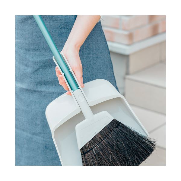 （まとめ）山崎産業 2989.jp+ ホームダストウィズ 1個 【×10セット】 疲れ知らずの掃除を叶える 快適な姿勢で使える、長い取っ手付きホームダストウィズ （まとめ）1個×10セット