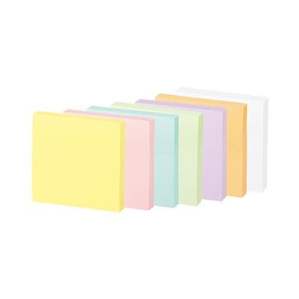 (まとめ)コクヨ 強粘着ふせん<K2>50×50mm パステルカラー7色 K2メ-KP5050X10 1パック(10冊)【×10セット】 7色のパステルカラーで...