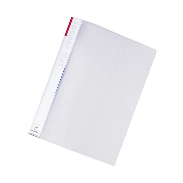 (まとめ) リヒトラブ ルーパーフラット A4タテ 2穴 100枚収容 赤 F-52-3 1冊 【×100セット】 プレゼンテーションに最適 スタイリッシュなA...