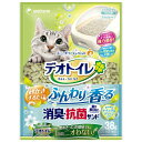 (まとめ)デオトイレ ふんわり香る消臭・抗菌 清潔 サンド ナチュラルグリーンの香り 3.8L (ペット用品)【×4セット】 緑 ふわりと香る、清潔な空間を演出...