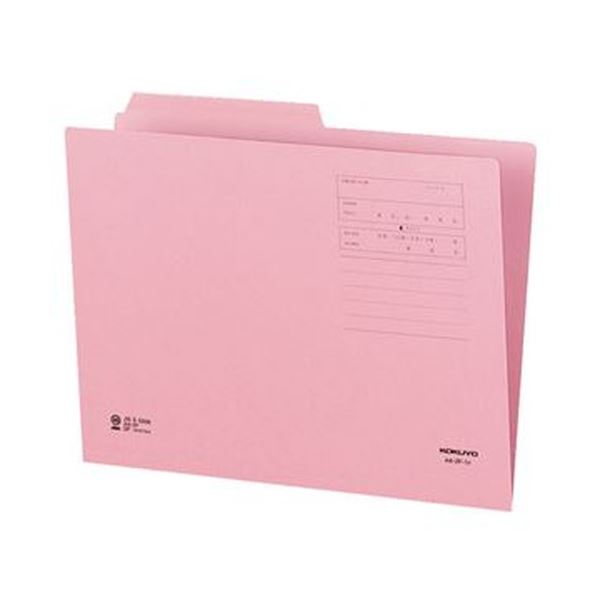(まとめ)コクヨ 1/2カットフォルダー(カラー)A4 第1見出し ピンク A4-2F-1P 1セット(10冊)【×20セット】 書きやすさ抜群 見出し山が広く...