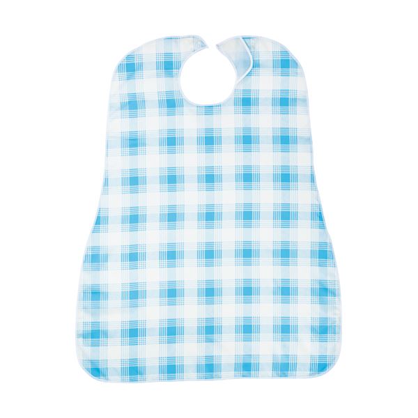 カネモ商事 LOr食事用エプロンブルーチェック 1セット(5枚) 青 水を弾く表面と防水加工の裏面を備えた、食事用エプロンブルーチェックセット 飛沫や汚れからし...