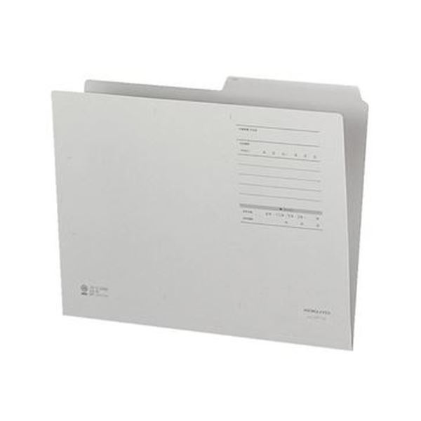 (まとめ)コクヨ 1/2カットフォルダー(カラー・Fタイプ)A4 グレー A4-2FF-M 1セット(10冊)【×20セット】 書きやすさ抜群 広い幅で見出しも...