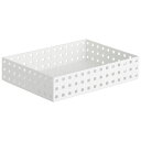 小物入れ/整理 収納 ケース 【280 ワイド ホワイト 3個セット】 奥行280×幅210×63mm ブリックス 〔リビング キッチン 台所 脱衣所〕 白 ス...