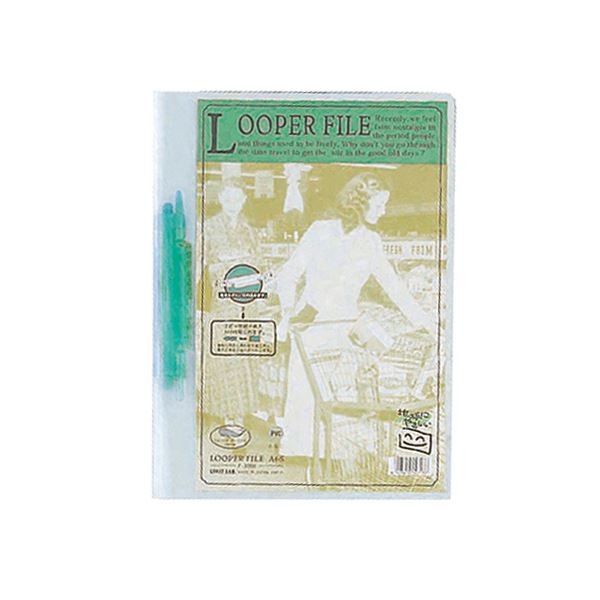 (まとめ) リヒトラブ ルーパーファイル A4タテ 2穴 100枚収容 緑 F-3006 1冊 【×100セット】 プレゼンテーションに最適 整理 収納 力満点...