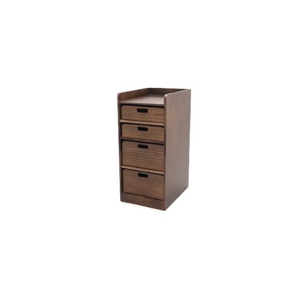 整理 収納 棚 サイドボード 約幅30cm 4段 ブラウン 木製 天然木 桐材 キャスター付 移動可能 車輪付き き 軽量 トレイワゴン 完成品 リビング 茶 スペースを有効活用 小物の散らかりを解消する木製テーブル下収納ケース 幅30cmの4段収納棚で、ブラウンの天然木がお部屋に温