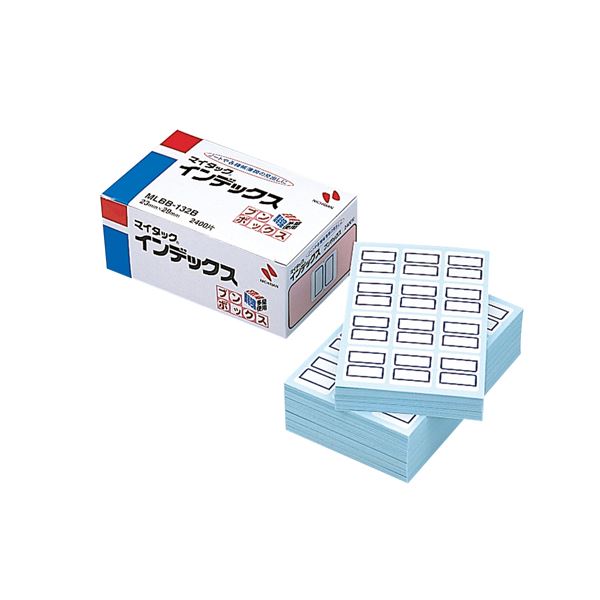 (まとめ) ニチバン マイタック インデックス ブンボックス 中 23×29mm 青枠 業務用パック MLBB-132B 1パック(2400片:12片×200シ...
