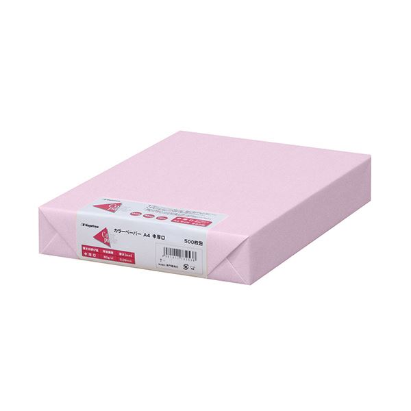 (まとめ) 長門屋商店 Color Paper A4中厚口 さくら ナ-3269 1冊(500枚) 【×5セット】 魅力的なDMやチラシを輝かせる レーザー・インクジェットプリンタ対応の最高品質カラーペーパー A4中厚口 さくら ナ-3269 1冊(500枚)【×5セット】