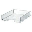 書類ケース/整理 収納 ケース 【A4 クリア 3個セット】 約幅260mm ライフモデュール ファイルトレー 〔デスク (テーブル 机) 机 テーブル 卓上 ...