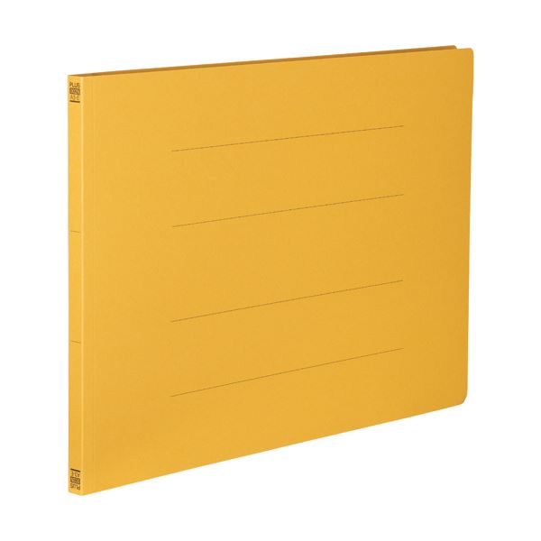 (まとめ) プラス フラットファイル 樹脂とじ具A3ヨコ 150枚収容 背幅18mm イエロー No.002N 1セット(10冊) 【×10セット】 黄 簡単な...