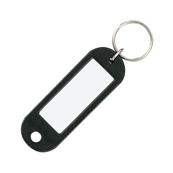 (まとめ) コクヨ キーホルダー型名札 片面表示用 黒 ナフ-200D 1セット(50個) 【×5セット】 おしゃれで使いやすいキーホルダー型名札 50個セット...