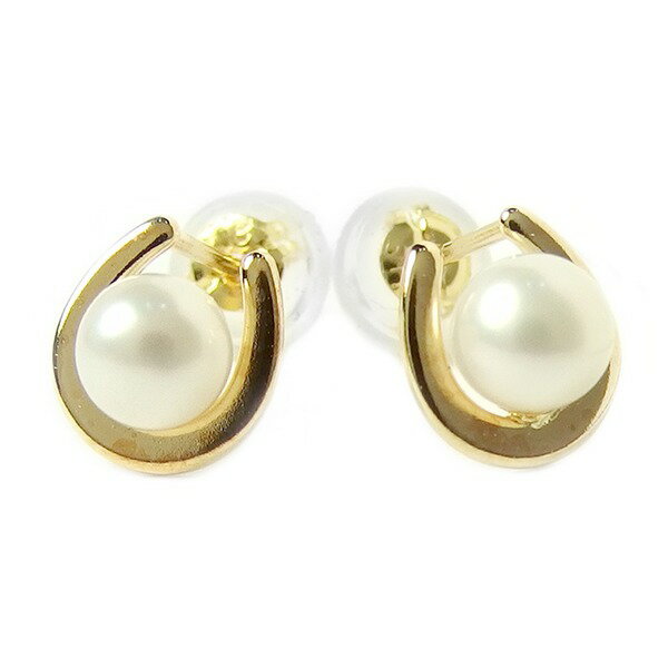 楽天夢の小屋ピアス 淡水パール K18 イエローゴールド シロタンスイ 馬蹄 スタッド シンプル シリコン製ダブルロックキャッチ 黄 エレガントな淡水パールピアス 馬蹄モチーフとシロタンスイが織り成すシンプルなデザイン 贈り物に最適 安心の装着感 華やかさと洗練されたスタイルを追求