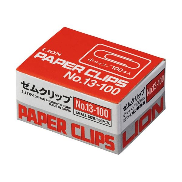 (まとめ) ライオン事務器 ゼムクリップ 小 23mm No.13-100 1箱(100本) 【×30セット】 整理の達人に選ば..