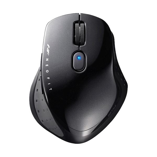 （まとめ）バッファロー 無線 BlueLED5ボタン ネオフィットマウス Mサイズ ブラック BSMBW510MBK 1個【×2セット】 黒 自在にフィットするワイヤレスマウス、ブラックネオフィットMサイズ 青いLEDライトで快適な操作を実現 進化したデザインと機能でパフォーマンスを引き立