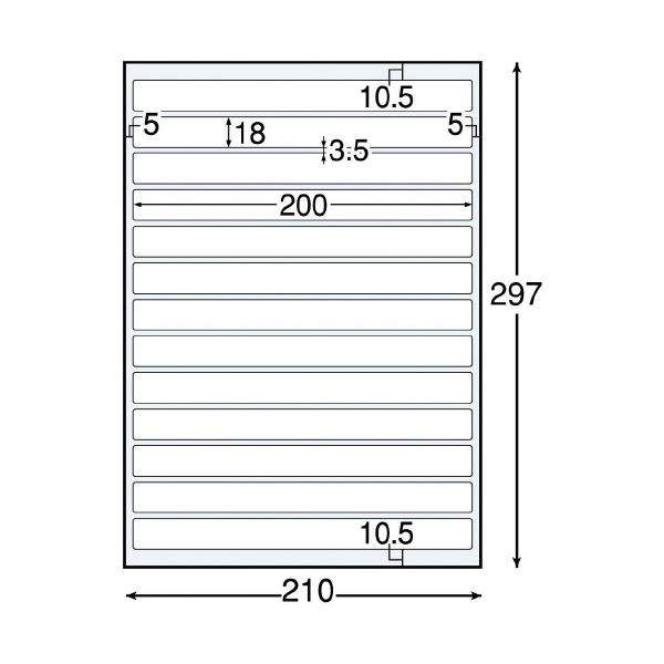 (まとめ) 背ラベルファイル用 A4 13面10枚 ホワイト EDT-TF13 【×10セット】 白 A4サイズの背ラベルファイルに最適 13面10枚のホワイト...
