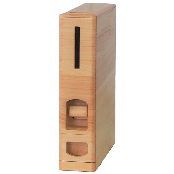 桐製スリムライスストッカー/米びつ 【6kg整理 収納 】 無洗米兼用 〔キッチン 台所〕 シンプルでスタ..