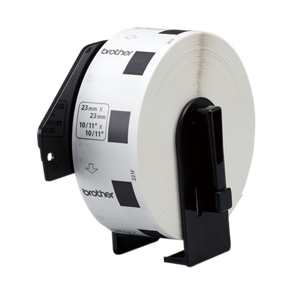 (まとめ) ブラザー DKプレカットラベル食品表示用 23×23mm 白/黒文字 DK-1221 1個(1200枚) 【×10セット..