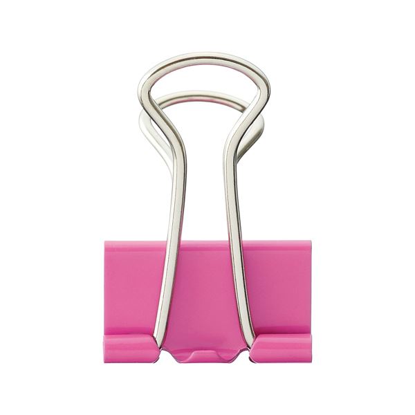 (まとめ) TANOSEE ダブルクリップ 中 口幅25mm ピンク 1箱(10個) 【×100セット】 オフィス 事務用 ユース ダブルクリップ ピンク 25...