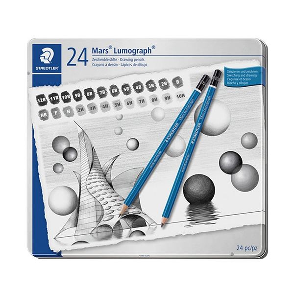 ステッドラー マルス ルモグラフ製図用 高級鉛筆 24硬度セット 100 G24 1セット 一筆で魅せる、紙にしっかりと定着する プロ仕様の製図用鉛筆、24種の...