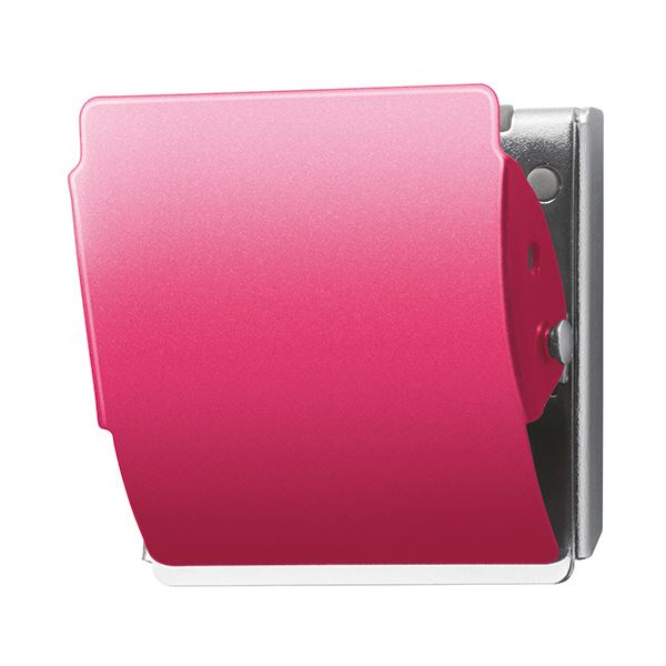 (まとめ) プラス マグネットクリップ ホールド Lピンク CP-047MCR 1個 【×10セット】 金属 スチール 面にピッタリフィット 軽やかな力で開く、...