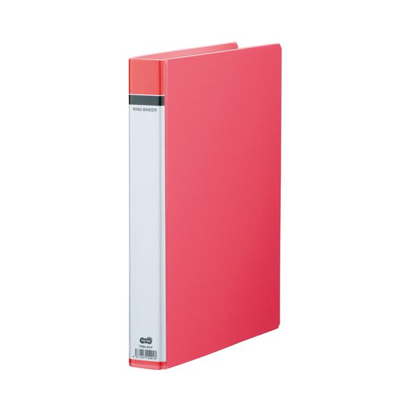 (まとめ) TANOSEE 30穴バインダー(貼り表紙) A4タテ 100枚収容 背幅42mm ピンク 1セット(10冊) 【×5セット】 スマートな収納で仕事...