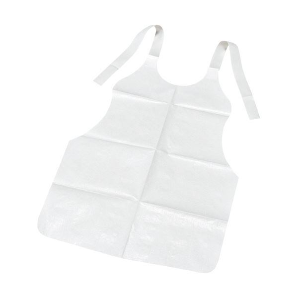 (まとめ)TANOSEE 紙エプロン Sサイズホワイト 1パック(100枚)【×10セット】 白 オイルに強い スタンダードなエプロンが進化 100枚入りのホワ...