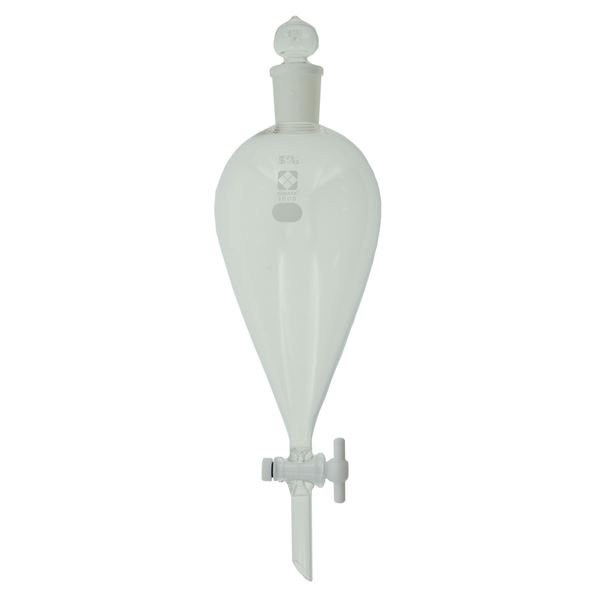 分液ロート スキーブ形 PTFEコック付 1L 【014260-1000】 革新的なPTFEコックを備えた1L容量の分液ロート、スキーブ形状で使いやすさ抜群 液体の分離をスムーズに行い、効率的な実験をサポートします 信頼性と耐久性に優れ、長期間の使用にも対応 科学研究や実験に欠かせな