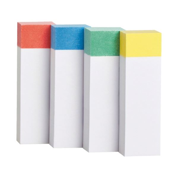 TANOSEE ふせん 50×15mm 色帯4色 1セット(100冊:20冊×5パック) 多用途に活躍 便利なカラーストライプ付き小さな付箋 手帳やノート、コピ...