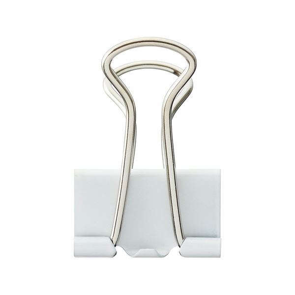 (まとめ) TANOSEE ダブルクリップ 小 口幅19mm ホワイト 1箱(10個) 【×100セット】 白 オフィス 事務用 ユース ダブルクリップ ホワイ...