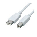 (まとめ) フェライトコア内蔵USB2.0対応ケーブル 配線 (A)オス-(B)オス ホワイト 1.5m USB2-FS151本 【×10セット】 白 ノイズを...