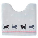 トイレマット 【約55×60cm キャット】 お手入れ簡単 撥水加工 拭いてお手入れする 〔お手洗い 御手洗 店舗 会社 オフィス 事務用 〕 瞬時に清潔 水を...