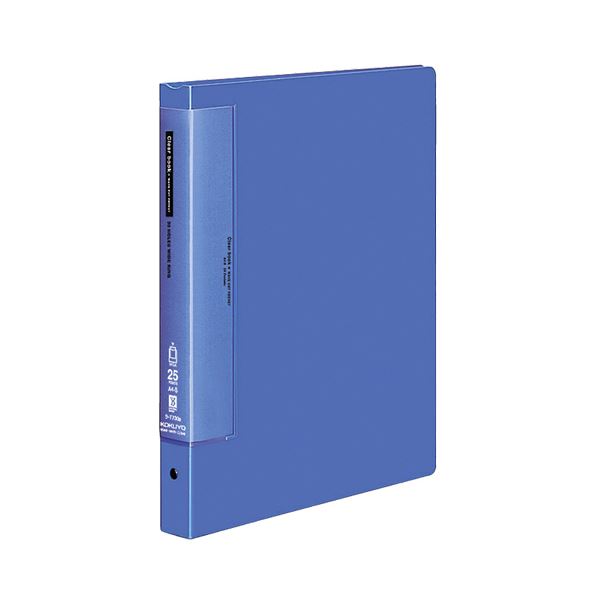 (まとめ) コクヨ クリヤーブック(クリアブック)(ウェーブカットポケット・替紙式) A4タテ 30穴 25ポケット付属 背幅33mm 青 ラ-T730B 1冊...
