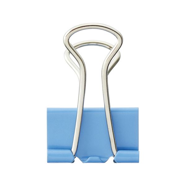 (まとめ) TANOSEE ダブルクリップ 小 口幅19mm ライトブルー 1箱(10個) 【×100セット】 青 オフィス 事務用 ユース ダブルクリップ ラ...